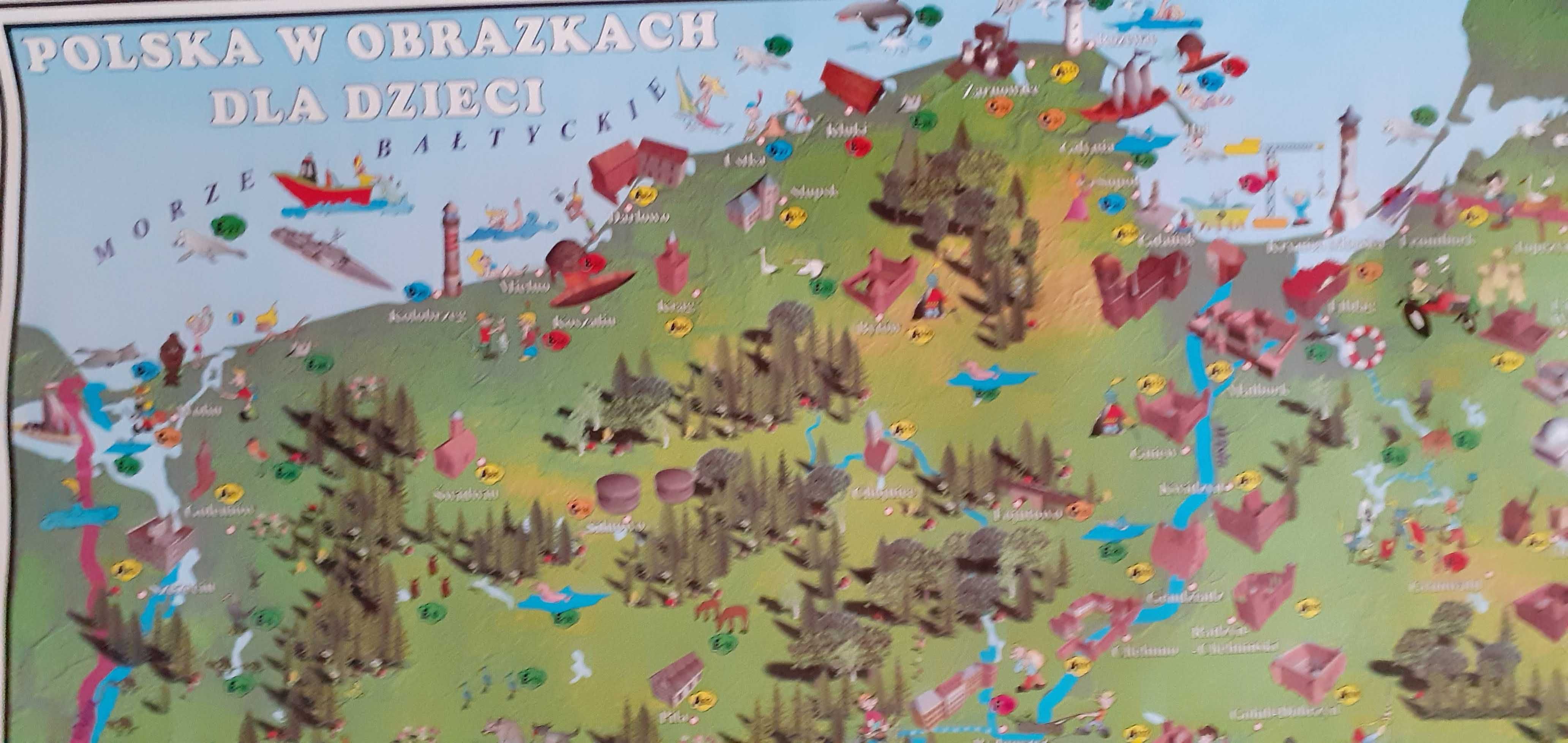 Mapa Polski w obrazkach dla dzieci