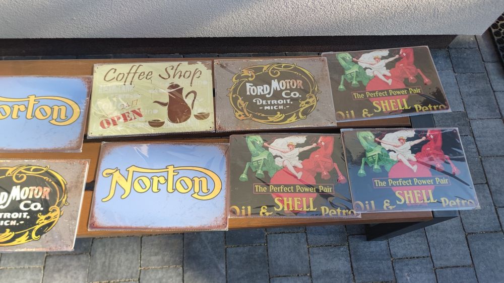 Tabliczki metalowe retro vintage pub garaż