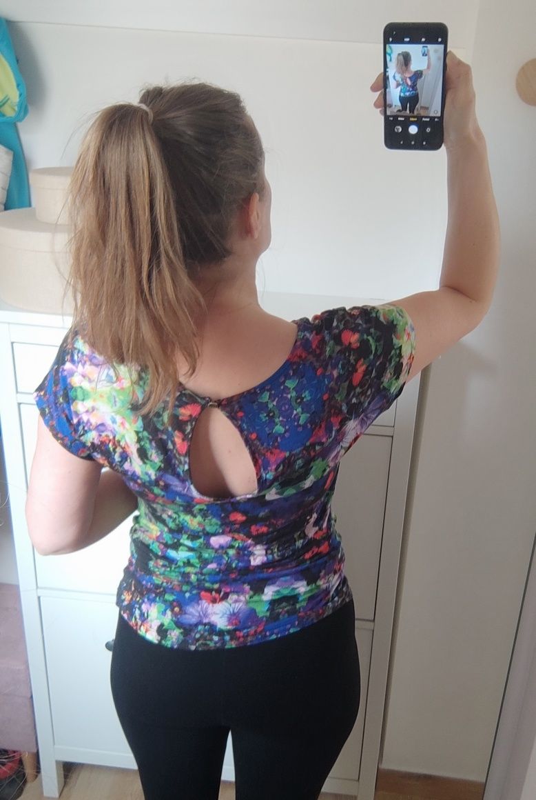 Bluzka top t-shirt S/M/L H&M 100% wiskoza kolorowa
