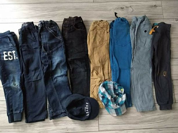 Spodnie 116-122 czapki gratis