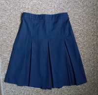 Юбка-плиссе, синяя юбка, юбка плиссированная