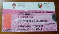Bilhete antigo do jogo Benfica - E. Amadora