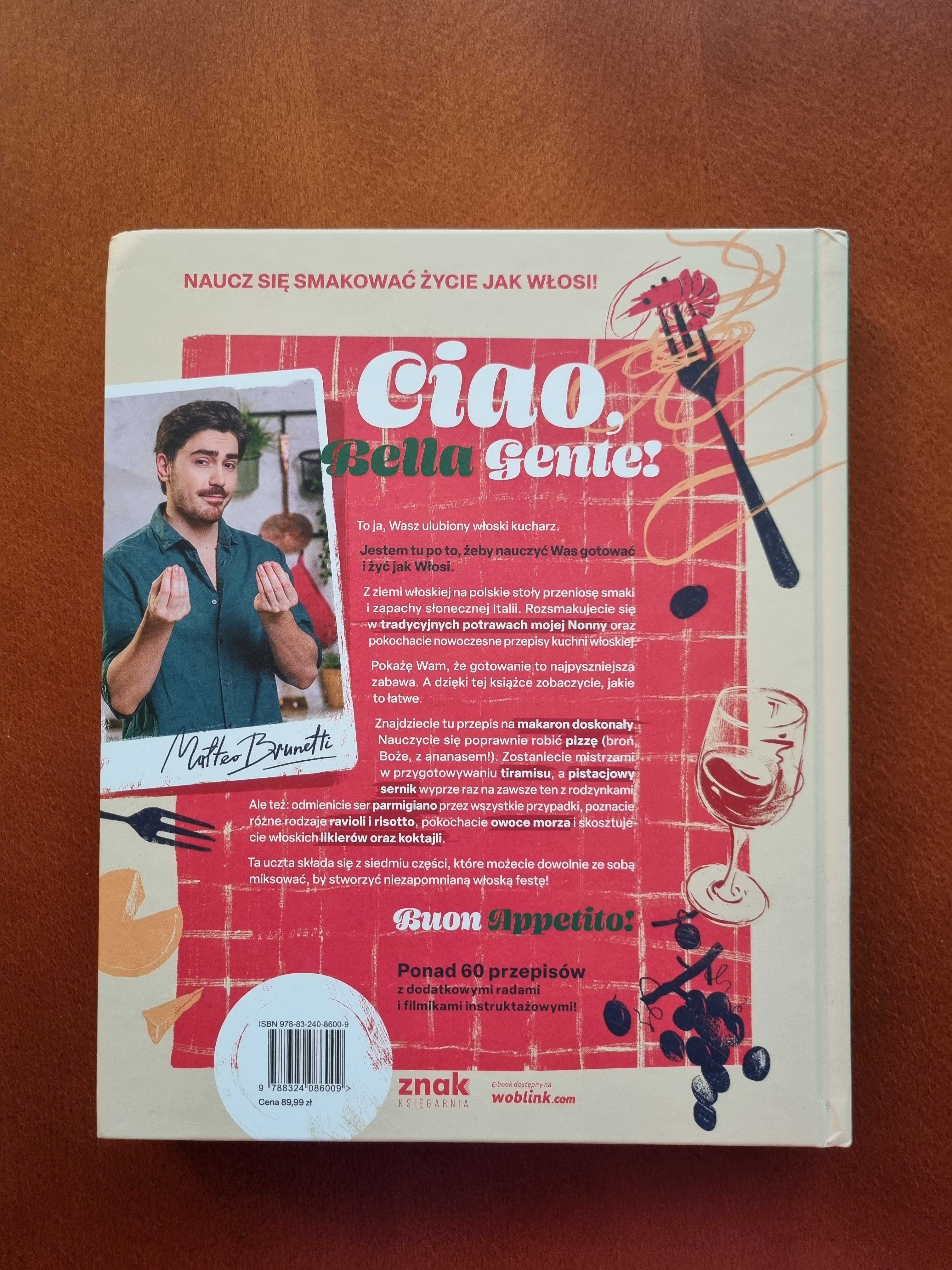 Książka Włoska uczta Matteo Brunetti z autografem nowa