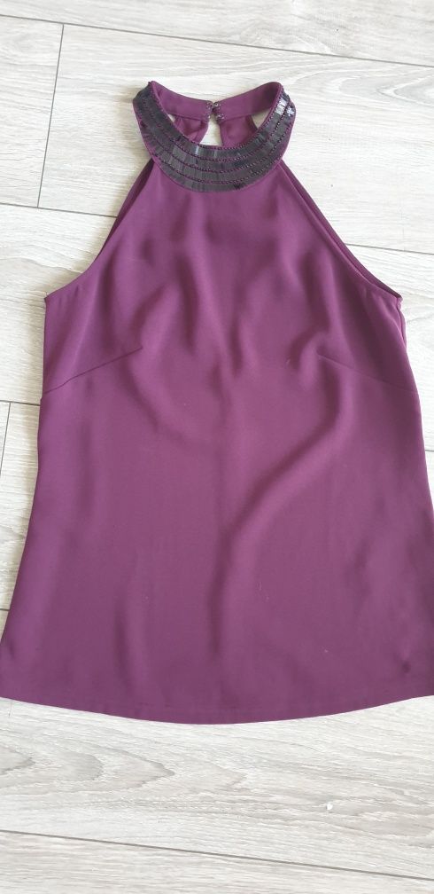 Piękna burgundowa bluzka h&m 34 xs, elegancka,nowa
