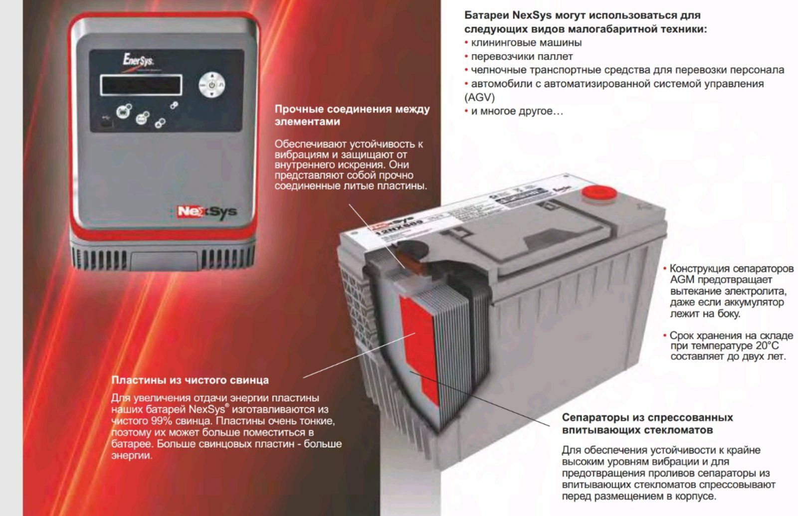 Быстро заряжаемый EnerSys NexSys 12NXS120