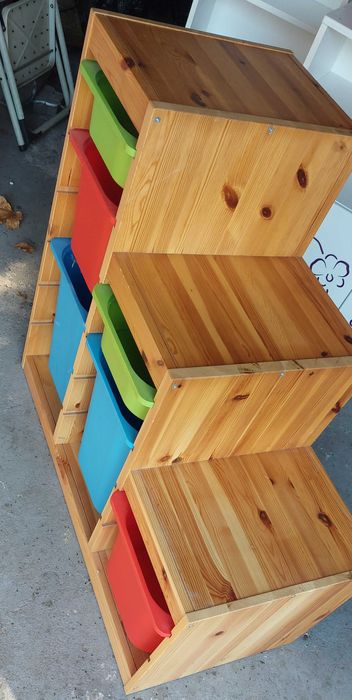 Regał z pojemnikami IKEA TROFAS sosna - 2 szt