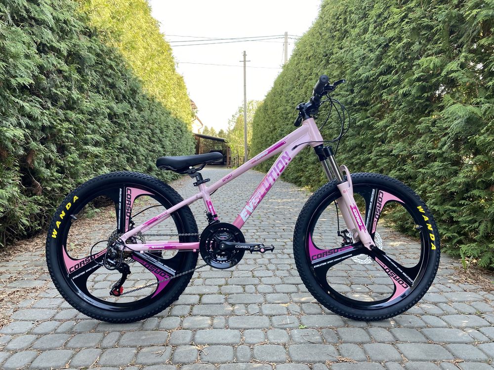 Алюмінієвий велосипед Corso Evolution 24 Pink на литих дисках