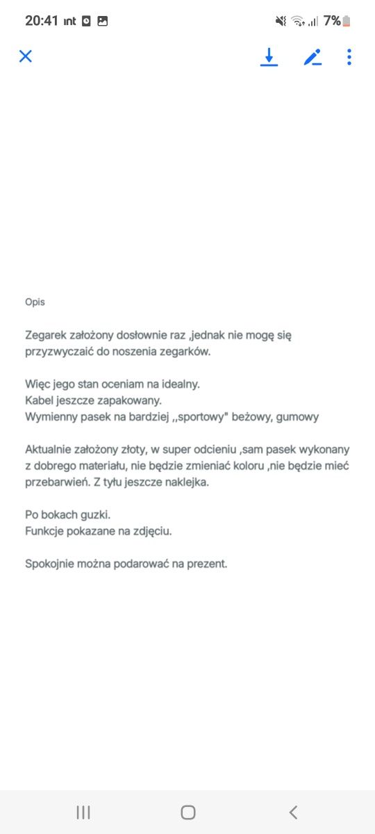 Jak nowy ,zegarek Smart watch ,2 paski