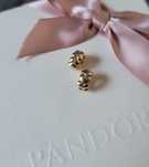 Pandora 2x złoty gold separator 14k serca 750201
L