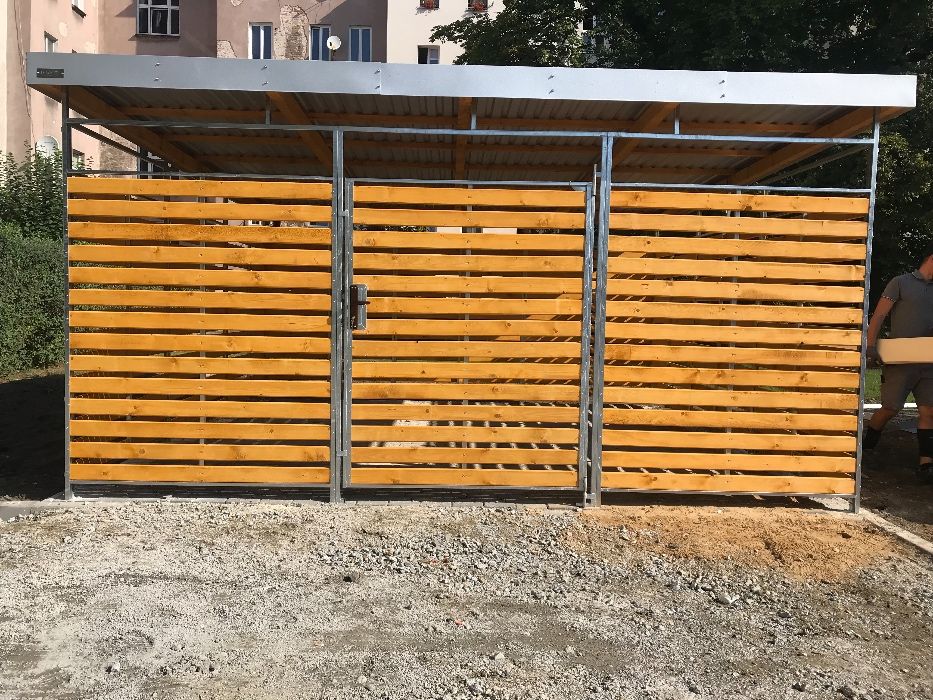 WIATA OSŁONA ŚMIETNIKOWA , rowerownia , palarnia ,na kosze .montaz gra