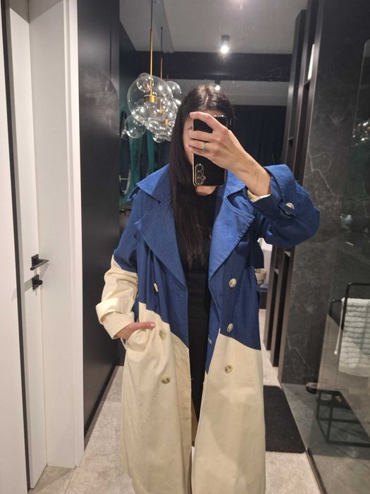 Trencz/płaszcz beżowy jeans