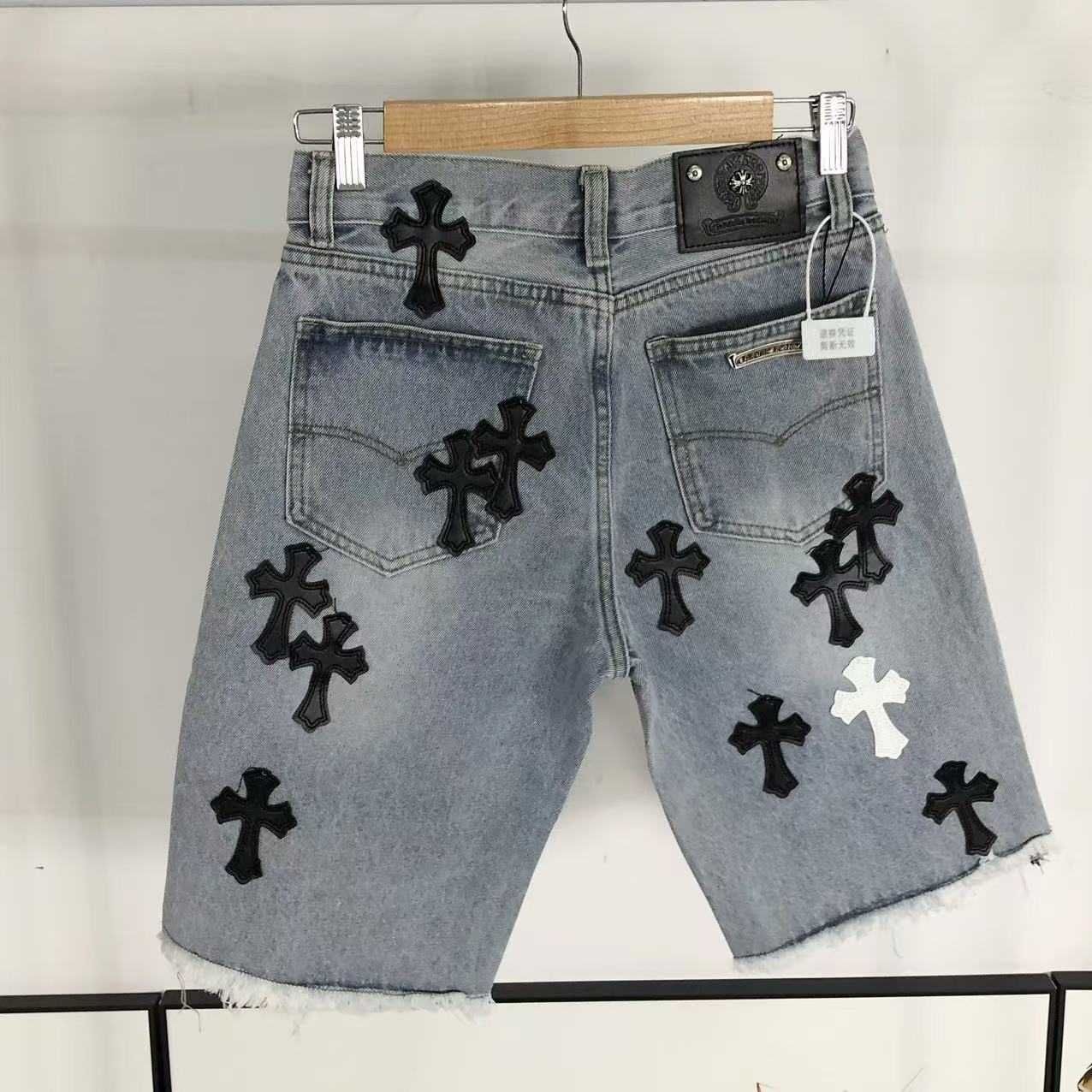 Джинсові шорти Chrome Hearts шорты хром хартс
