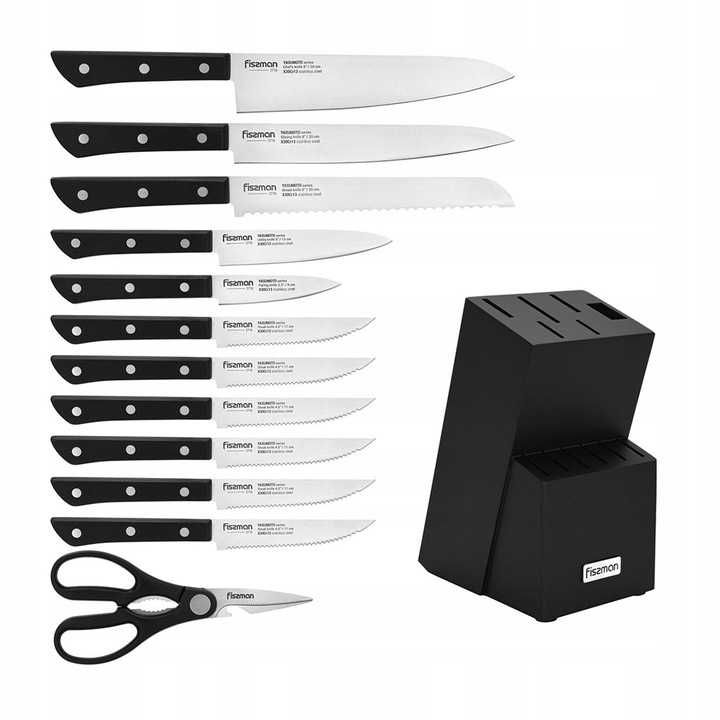 Fissman Yasumoto zestaw 12 noży + nożyczki w bloku