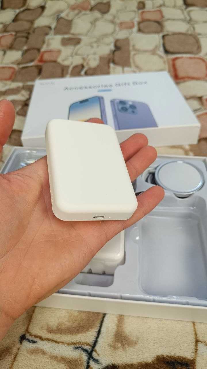 Комплект Iphone 12 magsafe зарядка павербанк блочок powerbank айфон