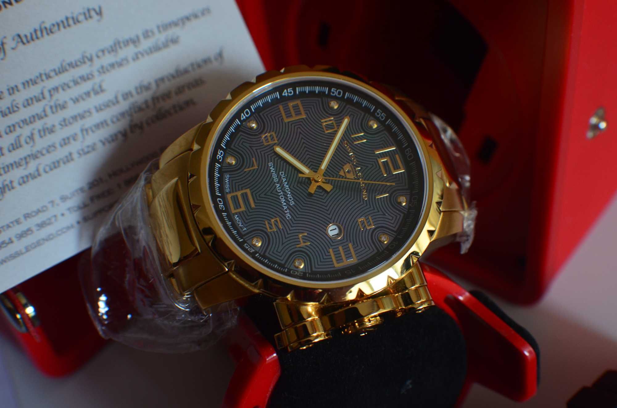 Swiss Legend Механічний Швейцарський годинник з діамантами. Сертифікат