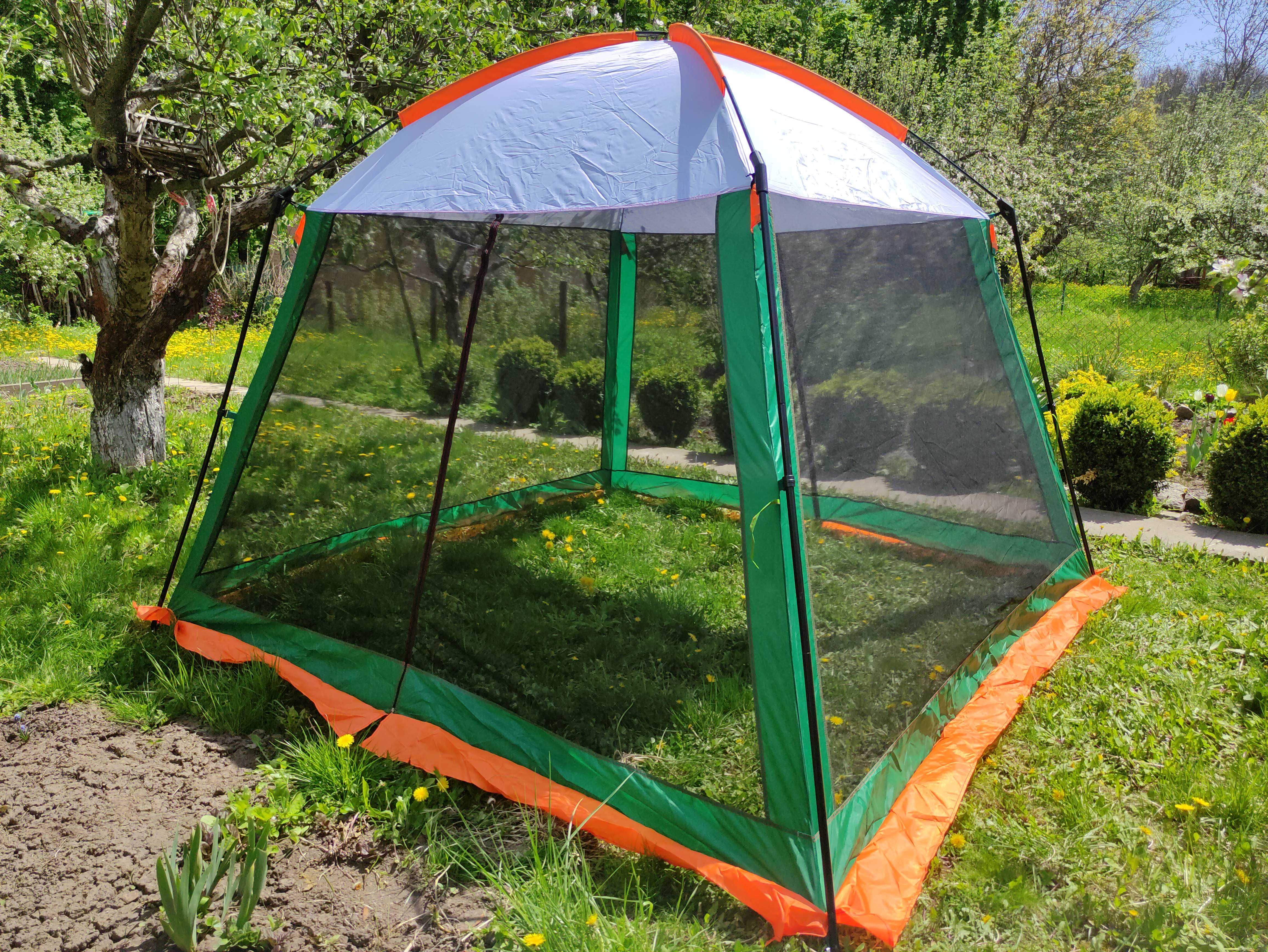Большая палатка 9 кв.м: летний шатер с москитной сеткой