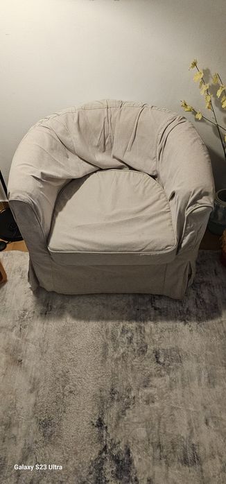 Sofá poltrona com capa novo cor cinza