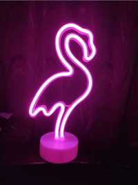 Неоновый LED светильник ночник Фламинго