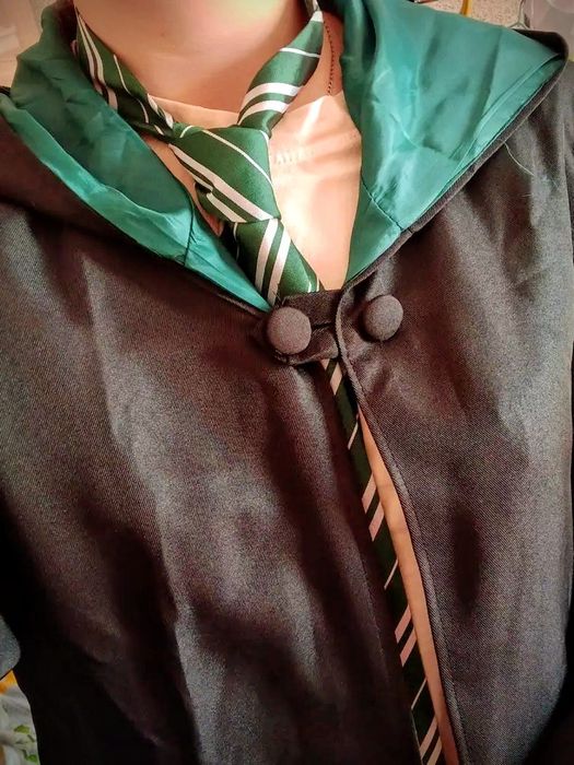 Классический зелёный галстук в полоску Слизерин факультет Slytherin