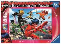 Puzzle 200 Miraculum. Biedronka i Czarny Kot XXL pudełko,235x336x38