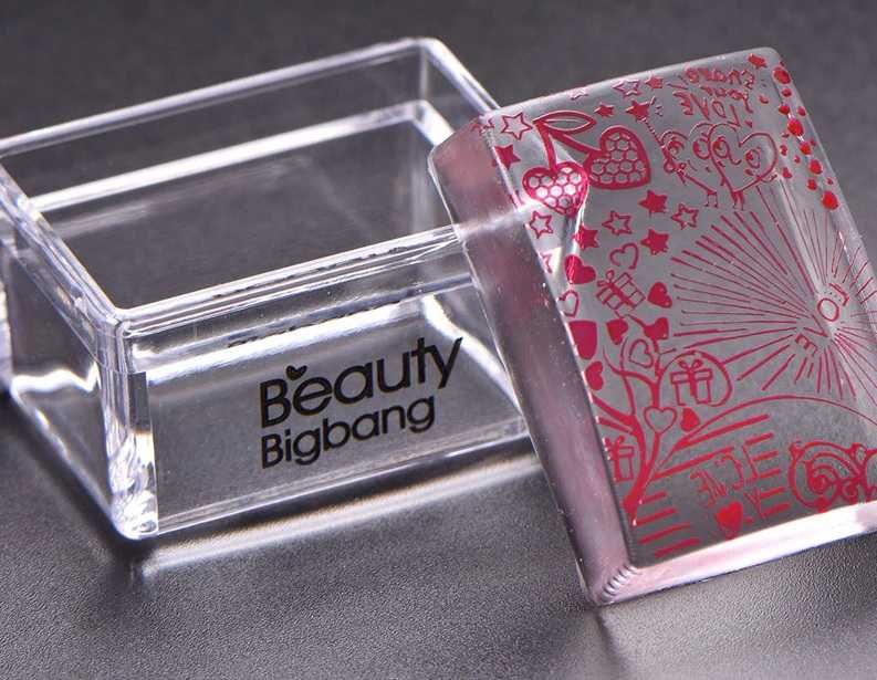 3,8cm Beauty Bigbang stempel miękki clear prostokąt