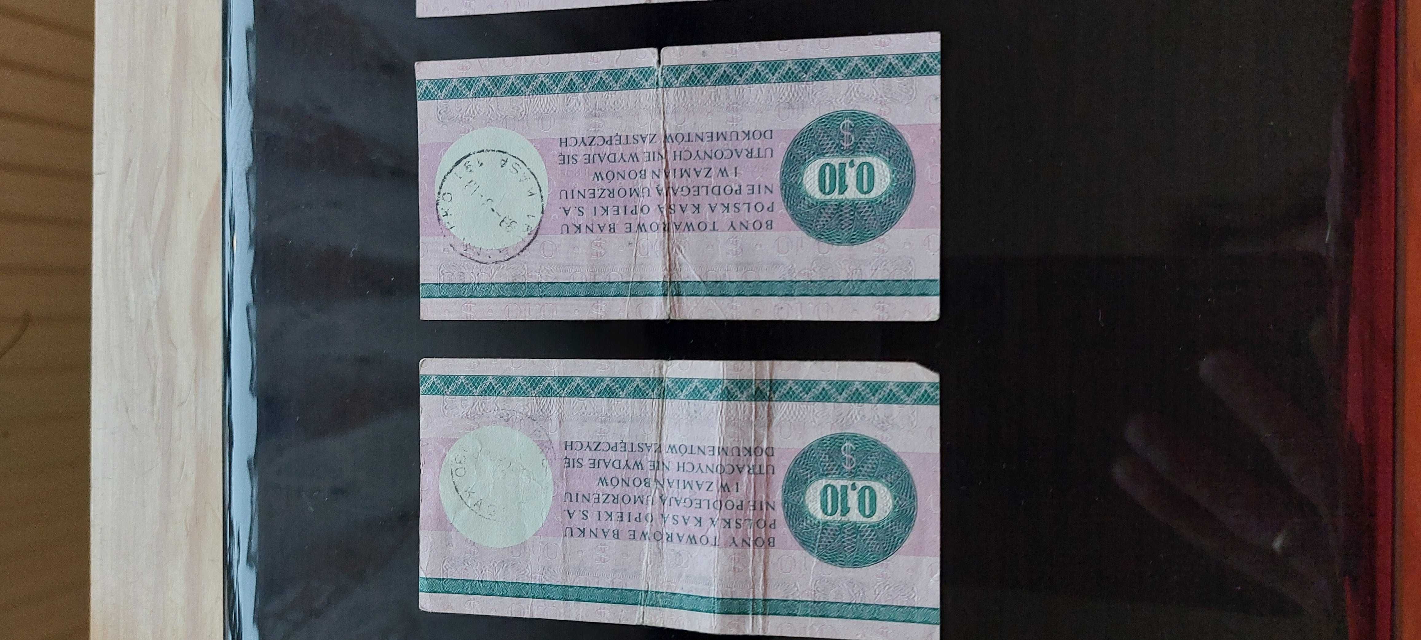 Bon towarowy 10 centów Pekao 1979 Seria HB  4 sztuki