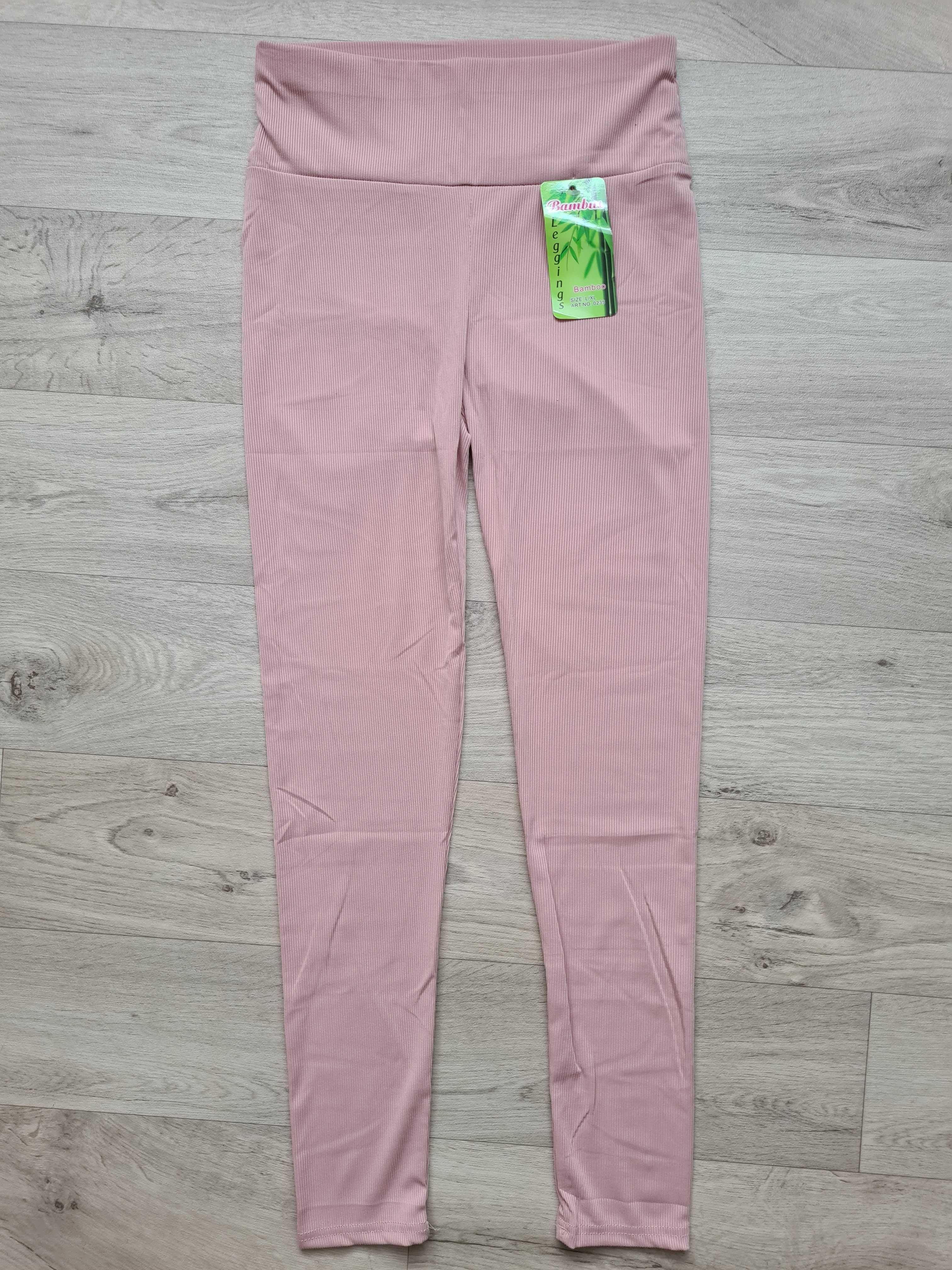 Legginsy w prążek, wyższy stan L/XL