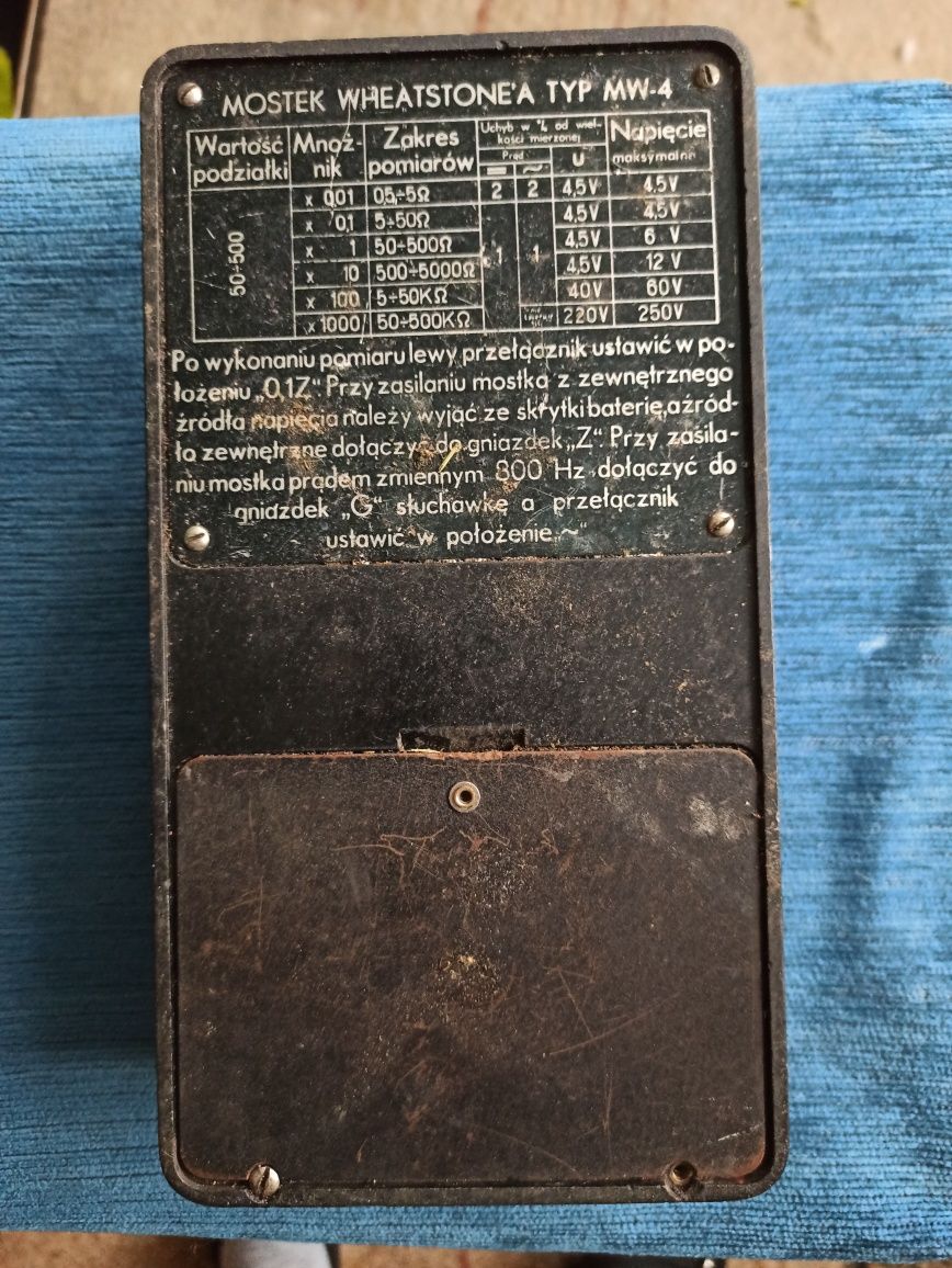 Mostek Wheatstone typ MW-4 pomiar