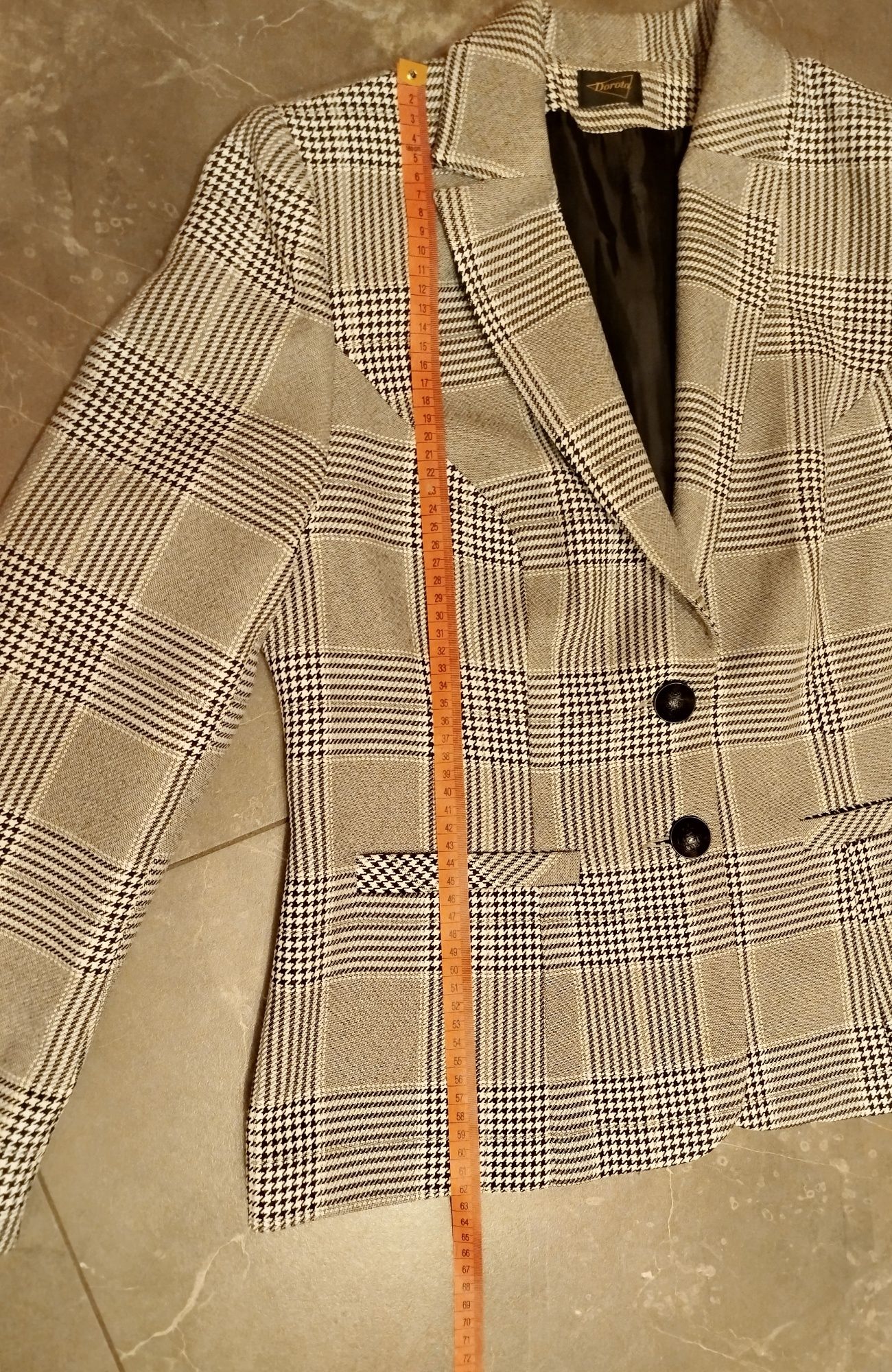Elegancki żakiet damski w pepitkę L/XL