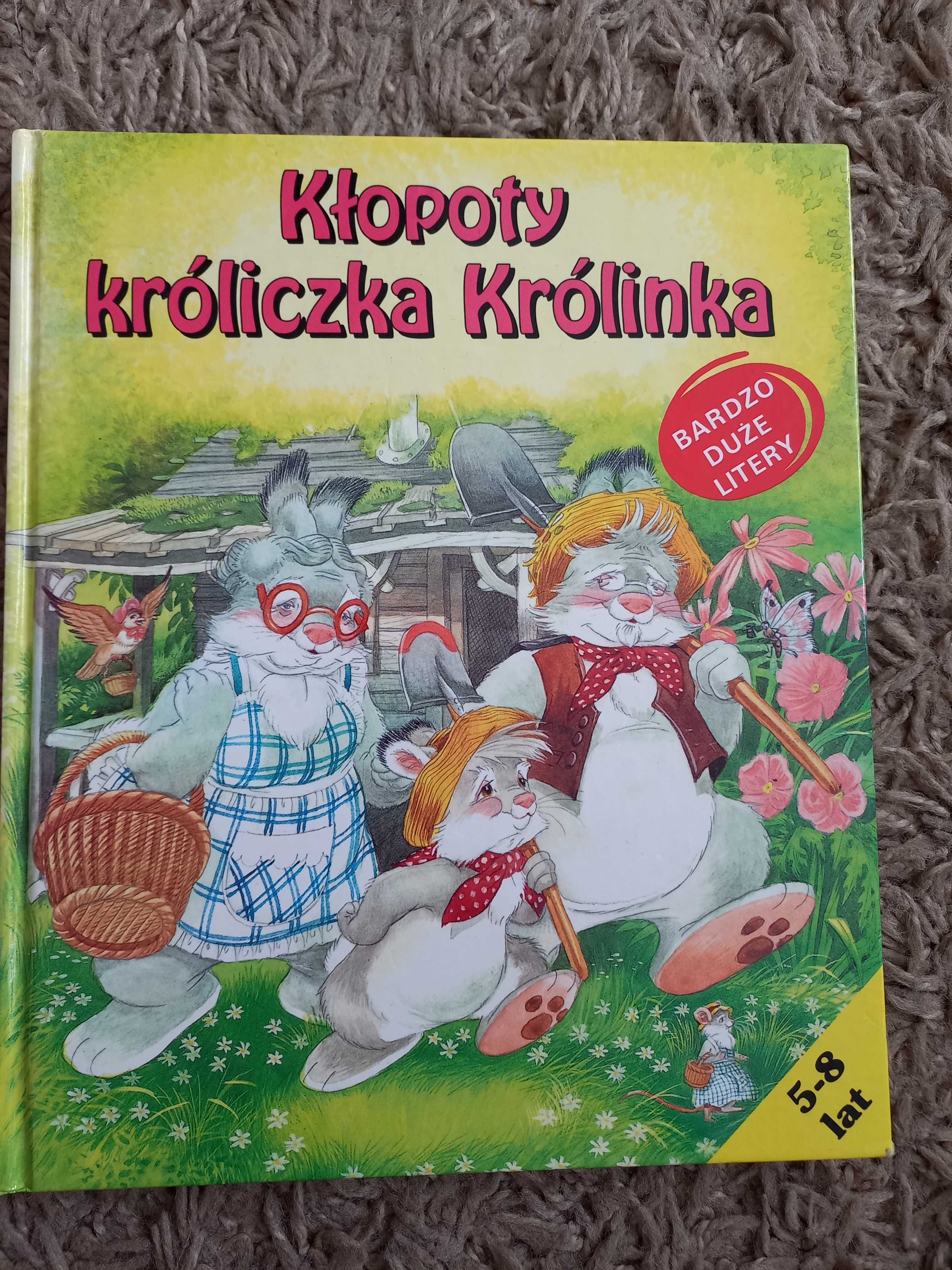 książka dla dzieci - przygody królika - duże litery