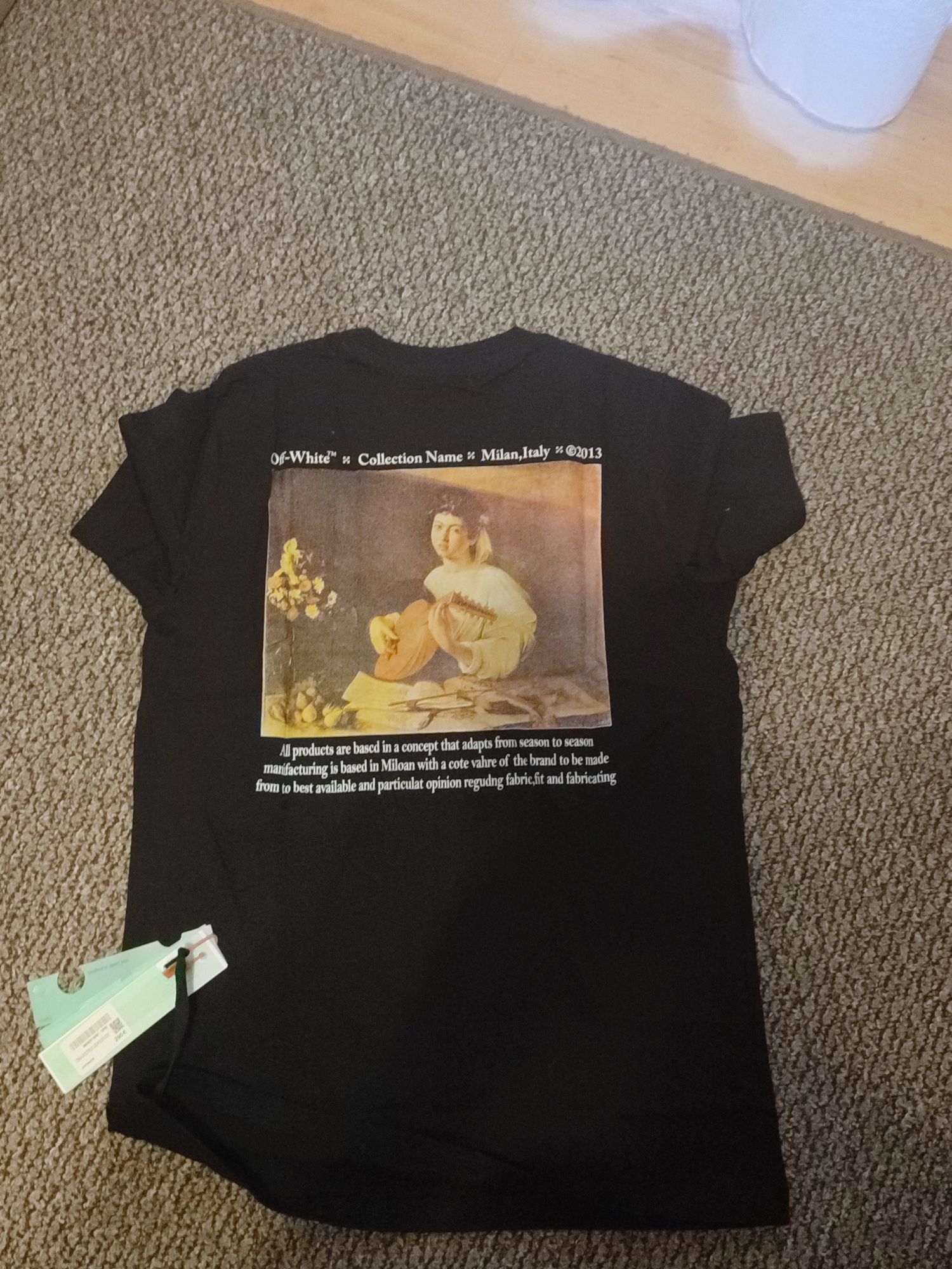 T-shirt męski rozmiar XXL Kobieta z ukulele Off White