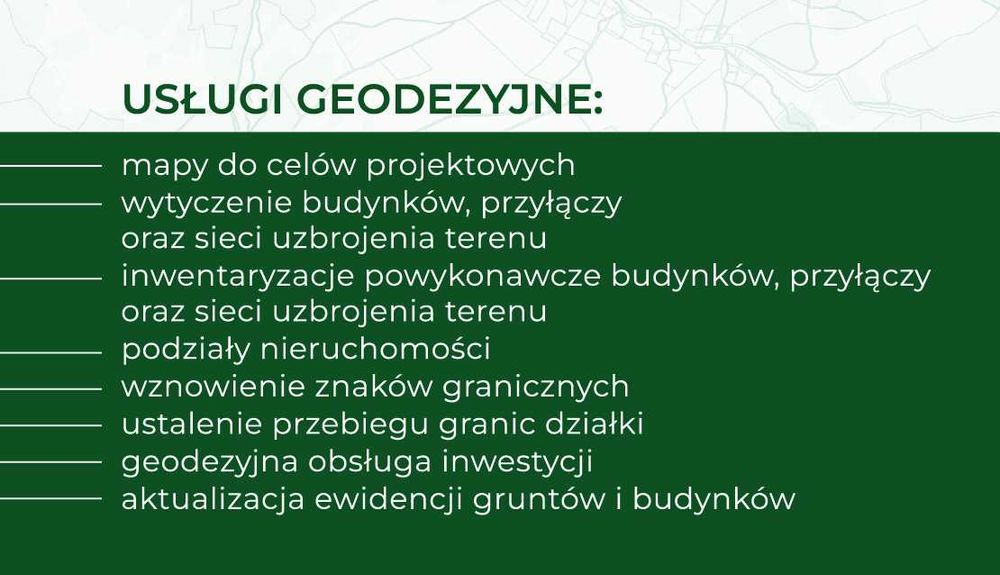 Usługi Geodezyjne- Mapy , Podziały, Tyczenia, Powykonawcze -Geodeta