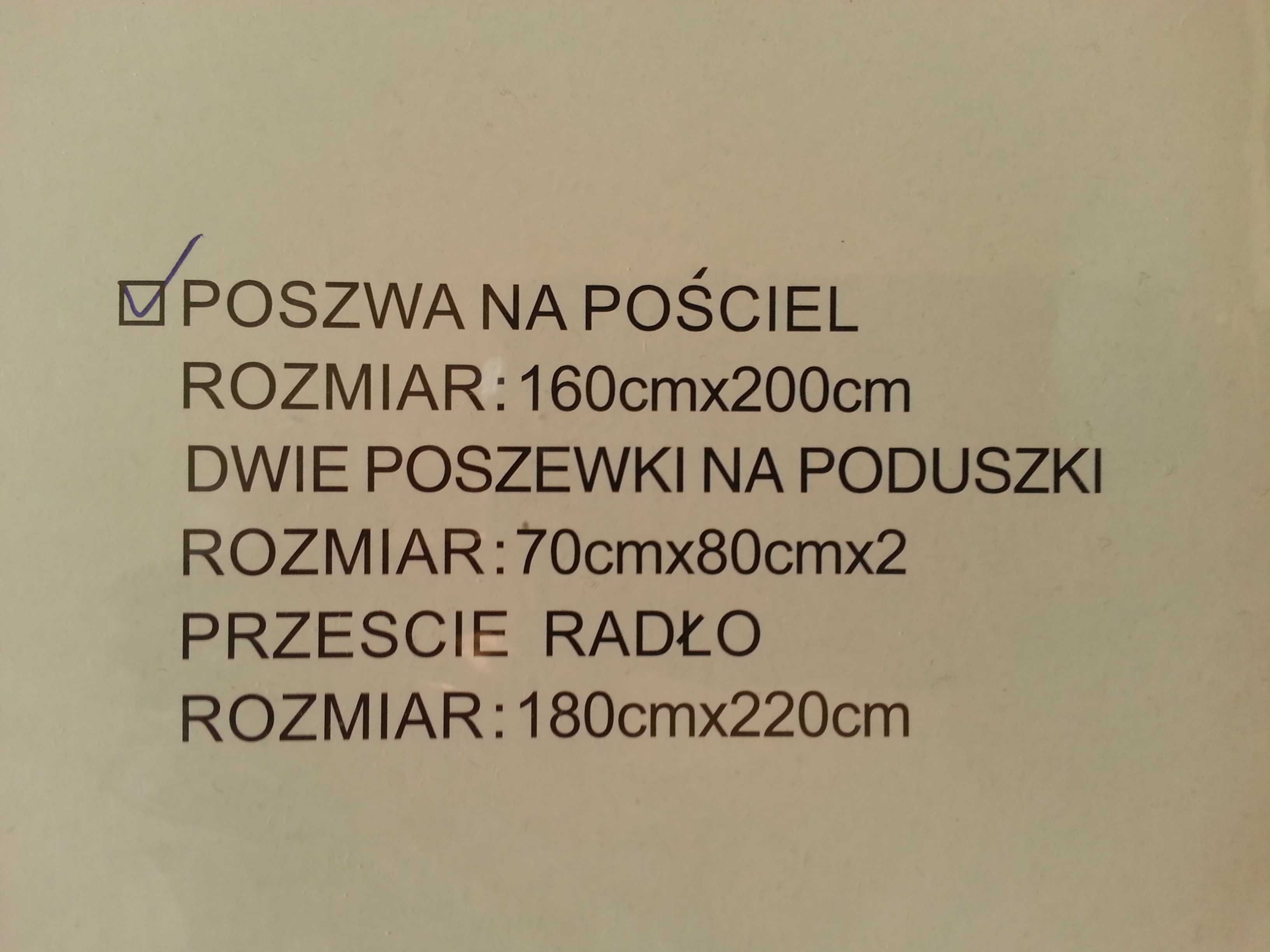 Komplet nowej pościeli