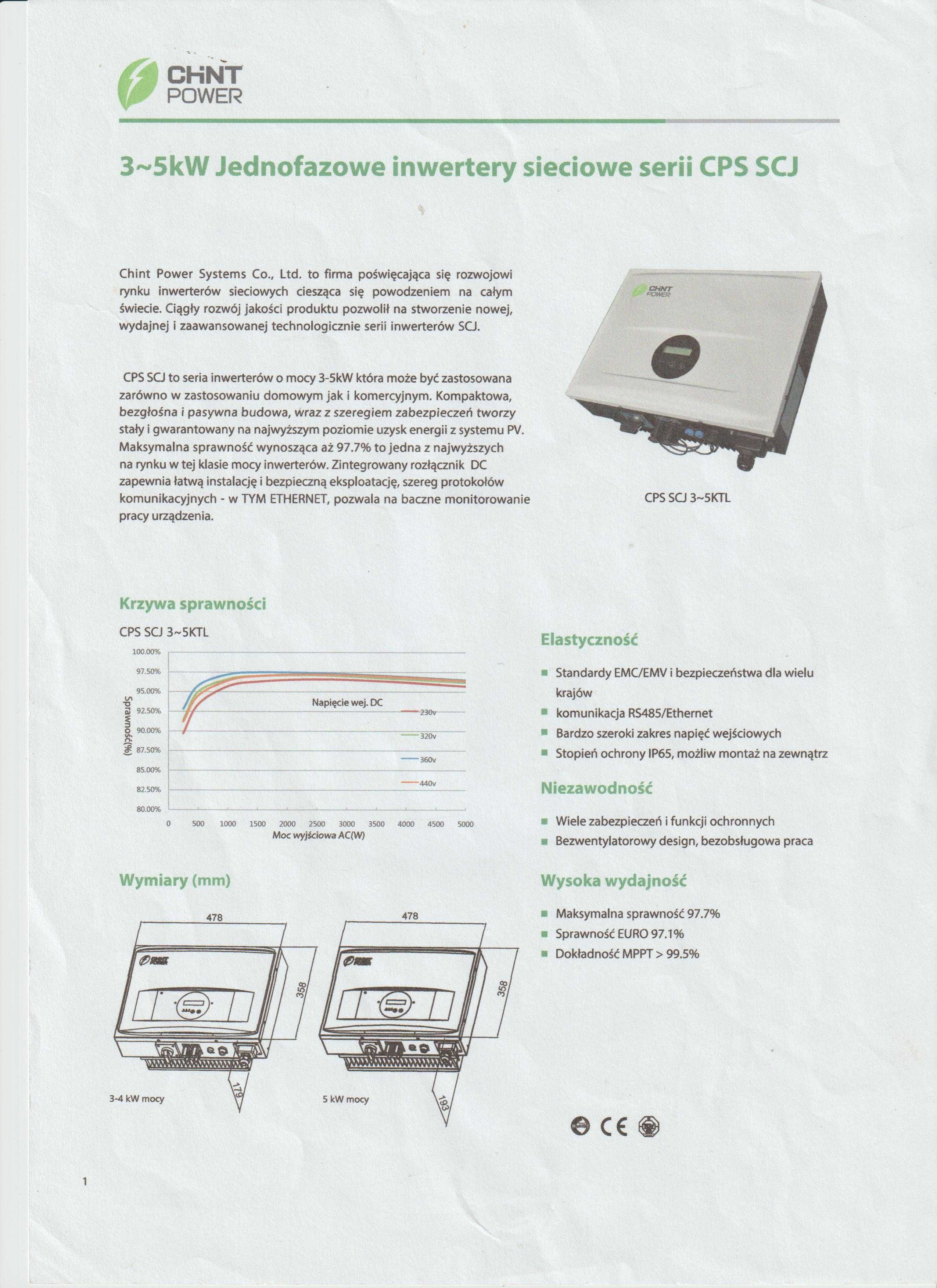 Inwerter Chint power 4 KW