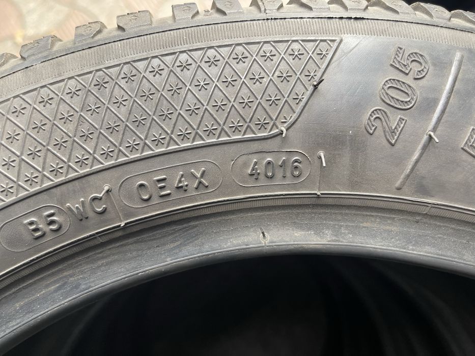 Шины 205/55 R16 Kliber б/у комплект зима 6мм U7