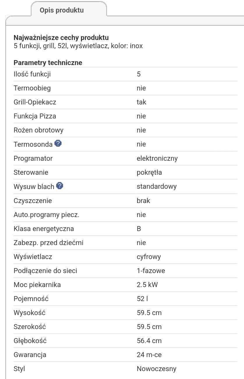 Piekarnik elektryczny WHIRLPOOL