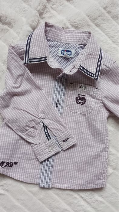 Koszula rozpinana z długim rękawem dla chłopca chłopięca, Chicco, 74