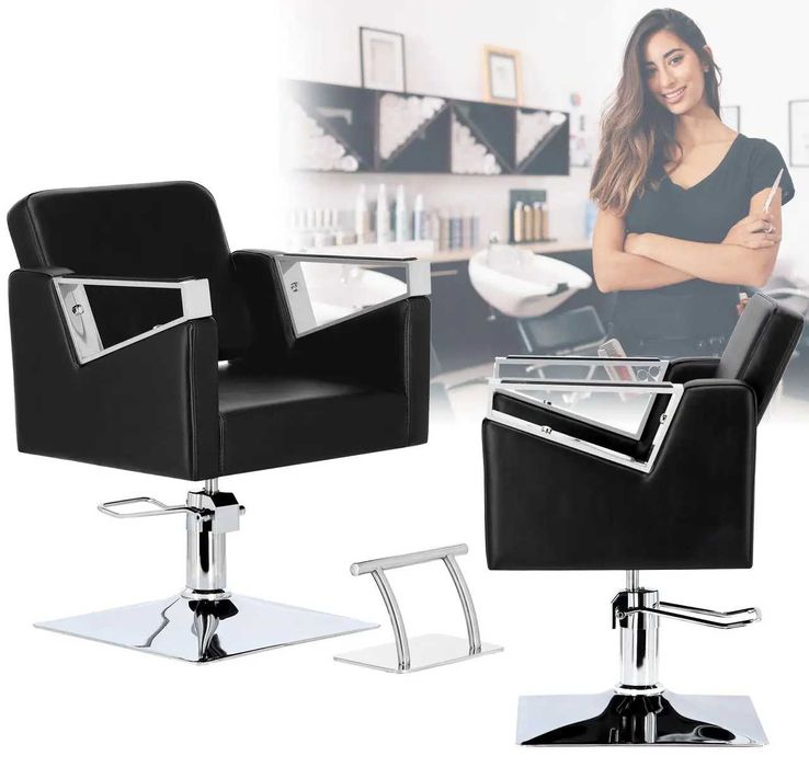 Перукарське крісло з підставкою для ніг на гідравлічному підйомнику