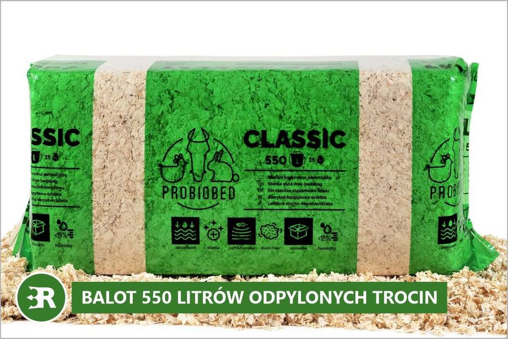 Odpylone i bezzapachowe trociny ProBioBED dla gryzoni - 550 litrów