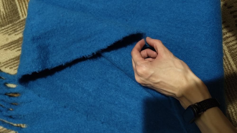 Синій шарф, тредновий, великій, повсякденний