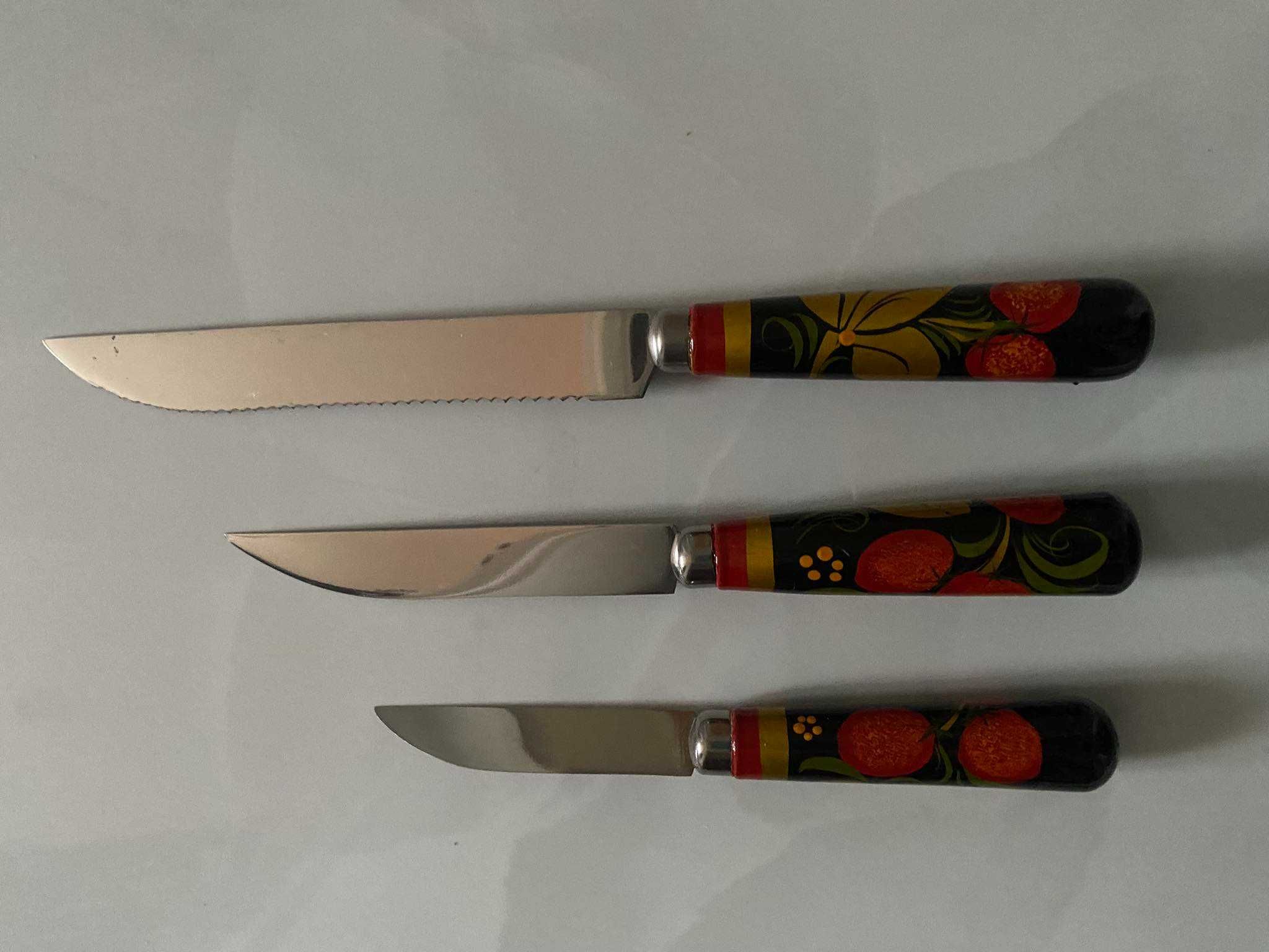 Komplet noży kuchennych dekoracyjne 3 szt  ZSRR