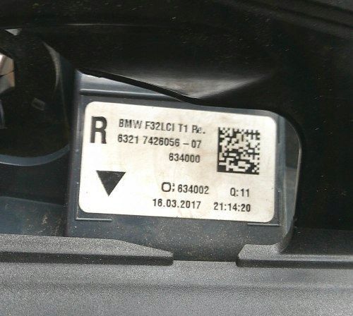 BMW 4 F32 F33 F36 LCI LED PRAWA TYLNA LAMPA ORYGINAŁ