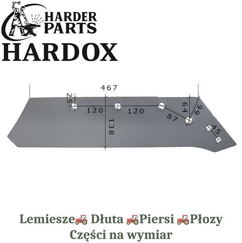 Lemiesz 16 Pottinger HARDOX 9307.6221 części pługa 2Xlepsze niż Borowe