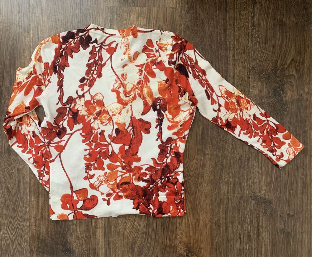 Karen Millen wiosenny sweterek kardigan w kwiaty spring aesthetic S