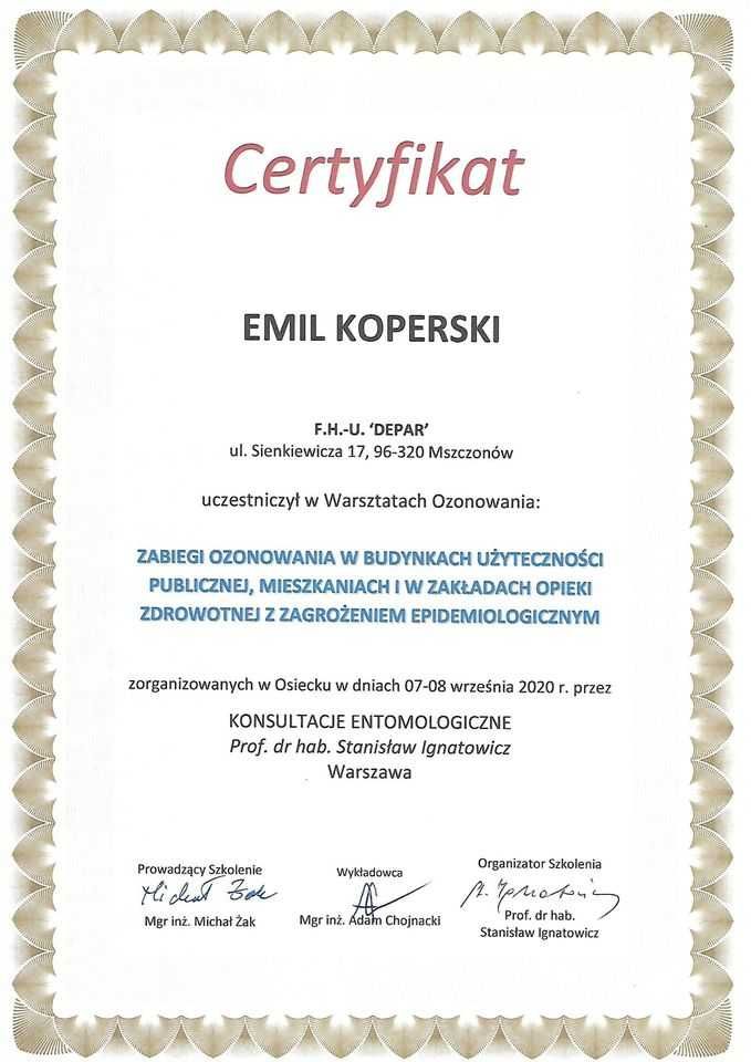 Osuszanie, ozonowanie, usuwanie zapachów, odgrzybianie