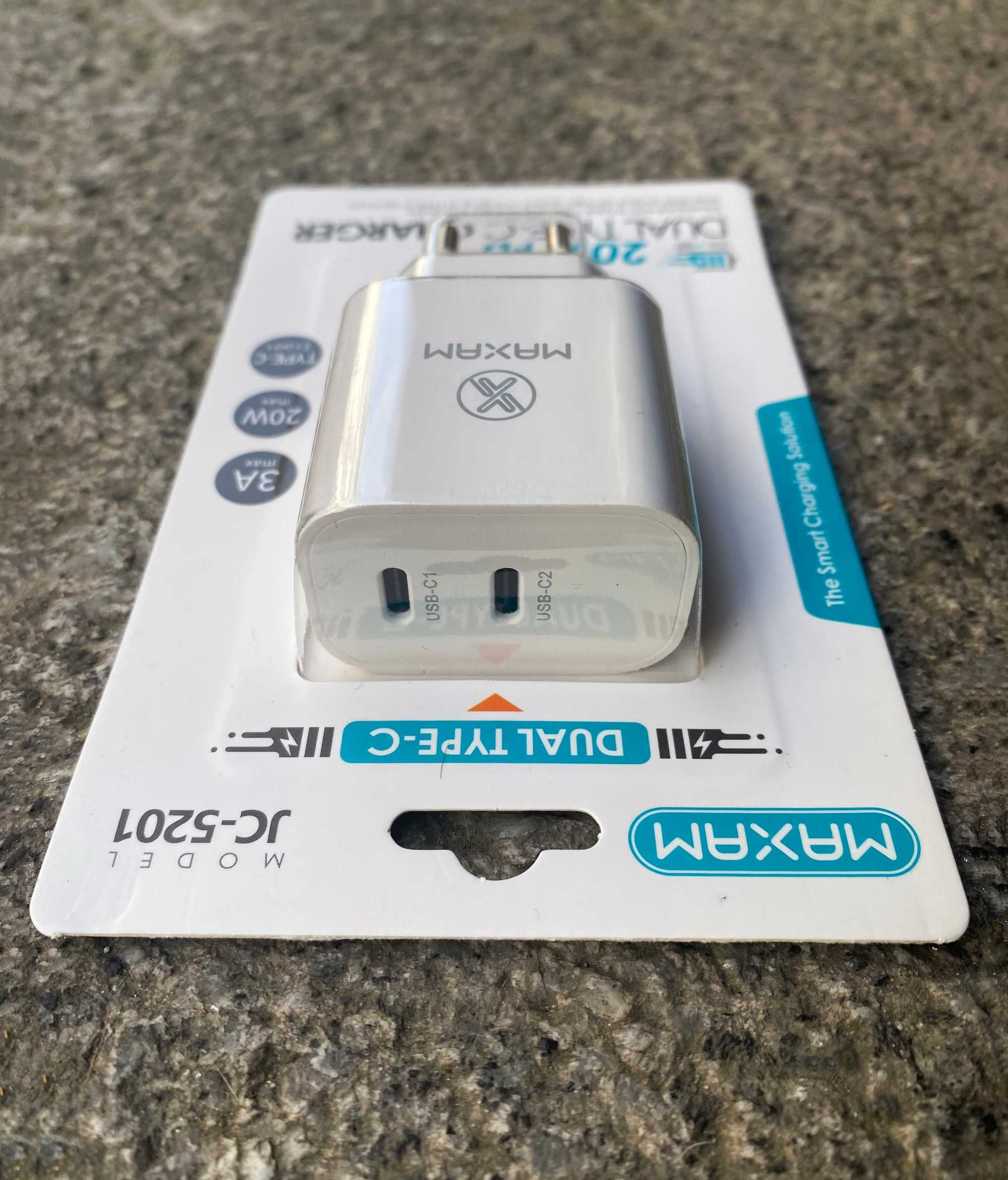 Carregador 20W 2 x USB-C / Carregador duplo USB-C 20W