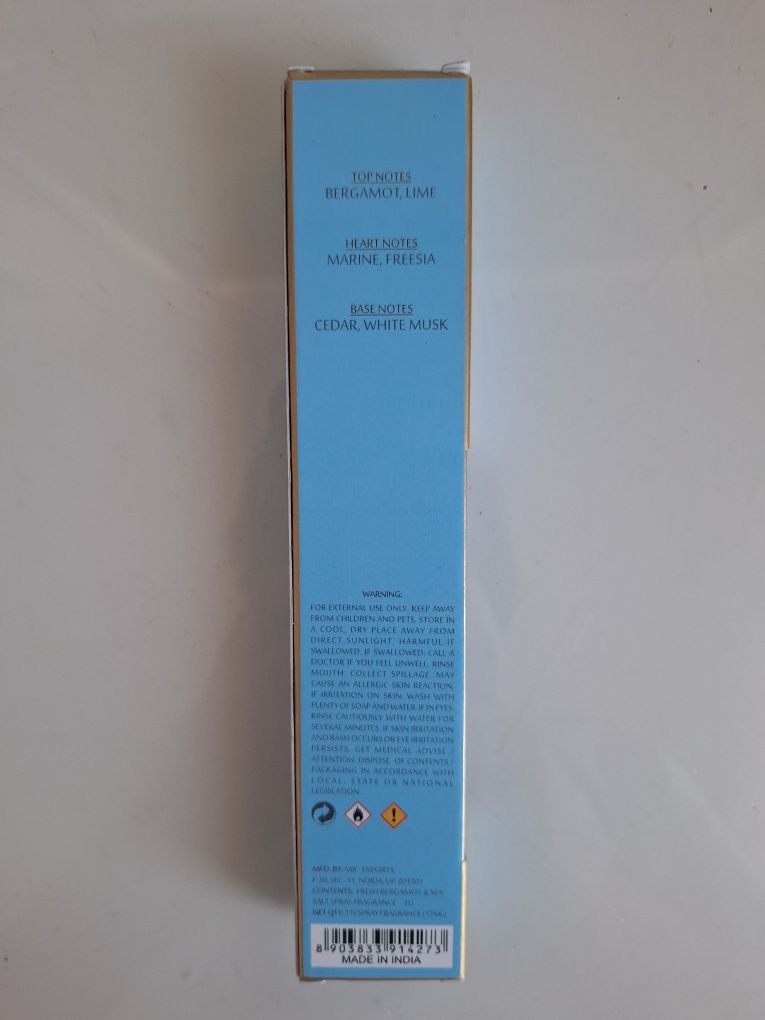Woda perfumowana w sprayu Song of India Bergamot & Sea Salt 12 ml