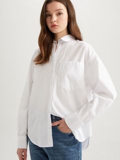 Біла котонова сорочка оверсайз