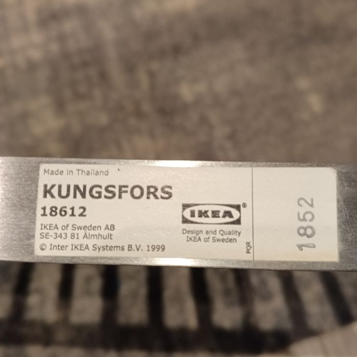 Kungsfors Ikea półka stal nierdzewna zestaw 3 półki 2 szyny