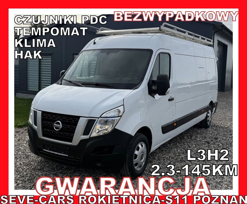 Nissan NV400 MASTER L3H2 GWARANCJA, klima, hak, tempomat, pdc, 145km  L3H2, GWARANCJA, 2.3dci-145km,klima, hak, tempomat, czujniki pdc